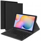 Samsung Galaxy Tab S9 11" (X710, X716, X718) ādas atvēramais melns futrālis ar bluetooth tastatūra