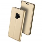 Samsung Galaxy S9 (G960) „Dux Ducis“ Skin sērijas zelta ādas atvērams maciņš