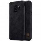 Greznais „Nillkin“ Qin sērijas ādas atvērams melns Samsung Galaxy S9 (G960) maciņš