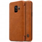 Greznais „Nillkin“ Qin sērijas ādas atvērams brūns Samsung Galaxy S9 (G960) maciņš