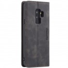 Samsung Galaxy S9+ (G965) CaseMe Retro solīds atvēramais ādas melns maciņš - maks