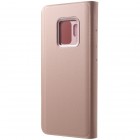 Samsung Galaxy S9 (G960) plastmasas atvērams rozs ādas maciņš