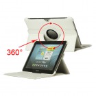 Samsung Galaxy Tab 2 10.1 P5100 (P5110) atvēramais balts ādas futrālis, grozās 360° grādu apjomā