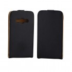 Samsung Galaxy Xcover 3 (G388) klasisks ādas vertikāli atvēramais melns maciņš