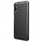 Samsung Galaxy XCover Pro (G715) „Carbon“ cieta silikona (TPU) melns telefona maciņš (apvalks)