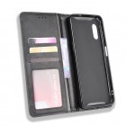 Samsung Galaxy XCover Pro (G715) Vintage melns ādas atvērams maciņš ar magnetu