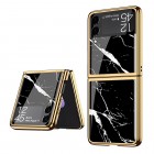 Samsung Galaxy Z Flip3 (F711) GKK Marble melns zelta plastika apvalks