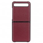 Samsung Galaxy Z Flip (F700) Deluxe Leather bordo ādas plastika apvalks