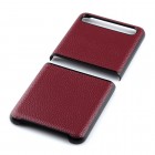 Samsung Galaxy Z Flip (F700) Deluxe Leather bordo ādas plastika apvalks