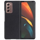 Samsung Galaxy Z Fold2 5G (F916B) Foldable Leather melns ādas plastika apvalks