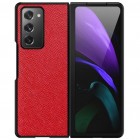 Samsung Galaxy Z Fold2 5G (F916B) Foldable Leather sarkans ādas plastika apvalks