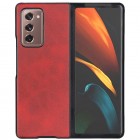 Samsung Galaxy Z Fold2 5G (F916B) Slim Leather sarkans ādas plastika apvalks