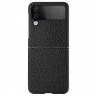 Samsung Galaxy Z Flip4 (F721) Deluxe Leather melns ādas plastika apvalks