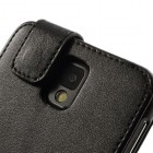 Samsung Galaxy Note 3 N9005 klasisks ādas vertikāli atvēramais melns futrālis