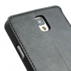 „Jilis“ atvērams ādas melns Samsung Galaxy Note 3 N9005 futrālis