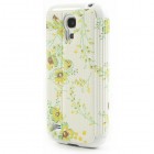 Samsung Galaxy S4 Mini S View atvēramais dzeltens puķains maciņš
