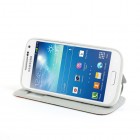 Samsung Galaxy S4 Mini S View atvēramais zils puķains maciņš
