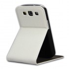 Samsung Galaxy S3 i9300 atvēramais balts ādas maciņš