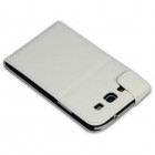 Samsung Galaxy S3 i9300 atvēramais balts ādas maciņš