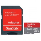 „SanDisk“ MicroSD atmiņas karte 64 Gb, 10 klase ar SD adapteri 