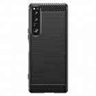 Sony Xperia 1 IV „Carbon“ cieta silikona (TPU) melns apvalks