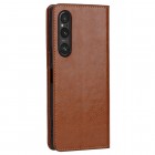 „Deluxe“ Sony Xperia 1 V brūns ādas atvērams maciņš