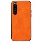 Sony Xperia 5 III „Deluxe Leather“ oranžs ādas apvalks 