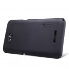 Sony Xperia E4g Nillkin Frosted Shield melns plastmasas apvalks + ekrāna aizsargplēve