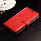 Sony Xperia E4g atvēramais ādas sarkans maciņš (maks)