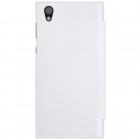 Greznais „Nillkin“ Qin sērijas ādas atvērams balts Sony Xperia L1 (G3311, G3312, G3313) maciņš (maks)