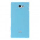 Sony Xperia M2 D2303 Mercury gaiši zils cieta silikona (TPU) futrālis