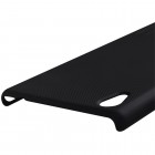 Sony Xperia M4 Aqua Nillkin Frosted Shield melns plastmasas apvalks + ekrāna aizsargplēve