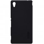 Sony Xperia M4 Aqua Nillkin Frosted Shield melns plastmasas apvalks + ekrāna aizsargplēve