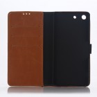 Sony Xperia M5 atvēramais ādas gaiši brūns retro maciņš (maks)