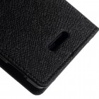 Sony Xperia T3 Mercury juodas atverčiamas dėklas - piniginė