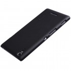 Sony Xperia T3 Nillkin Frosted Shield melns plastmasas apvalks + ekrāna aizsargplēve