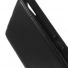 Sony Xperia T3 klasisks ādas vertikāli atvēramais melns maciņš