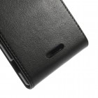 Sony Xperia T3 klasisks ādas vertikāli atvēramais melns maciņš