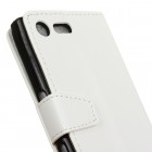 Sony Xperia X Compact (F5321) atvēramais ādas balts maciņš (maks)