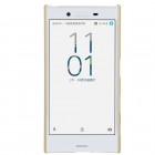 Sony Xperia X Compact (F5321) Nillkin Frosted Shield zelta plastmasas apvalks + ekrāna aizsargplēve