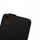 Sony Xperia X (F5121, F5122) ādas vertikāli atvēramais melns futrālis
