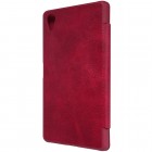 Greznais „Nillkin“ Qin sērijas ādas atvērams sarkans Sony Xperia X Performance maciņš (maks)