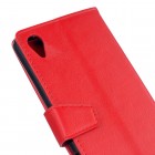 Sony Xperia X (F5121, F5122) atvēramais ādas sarkans maciņš (maks)