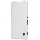 Greznais „Nillkin“ Qin sērijas ādas atvērams balts Sony Xperia XA maciņš (maks)