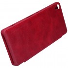 Greznais „Nillkin“ Qin sērijas ādas atvērams sarkans Sony Xperia XA maciņš (maks)