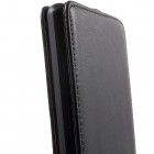 Sony Xperia XA Ultra (F3212, F3216) ādas vertikāli atvēramais melns futrālis