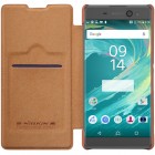 Greznais „Nillkin“ Qin sērijas ādas atvērams brūns Sony Xperia XA Ultra (F3212, F3216) maciņš (maks)