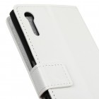 Sony Xperia XZ atvēramais ādas balts maciņš (maks)