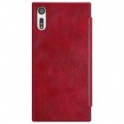 Greznais „Nillkin“ Qin sērijas ādas atvērams sarkans Sony Xperia XZ maciņš (maks)