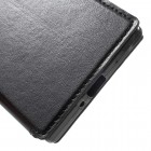 Sony Xperia XZ Roar Noble ādas atvēramais melns futrālis